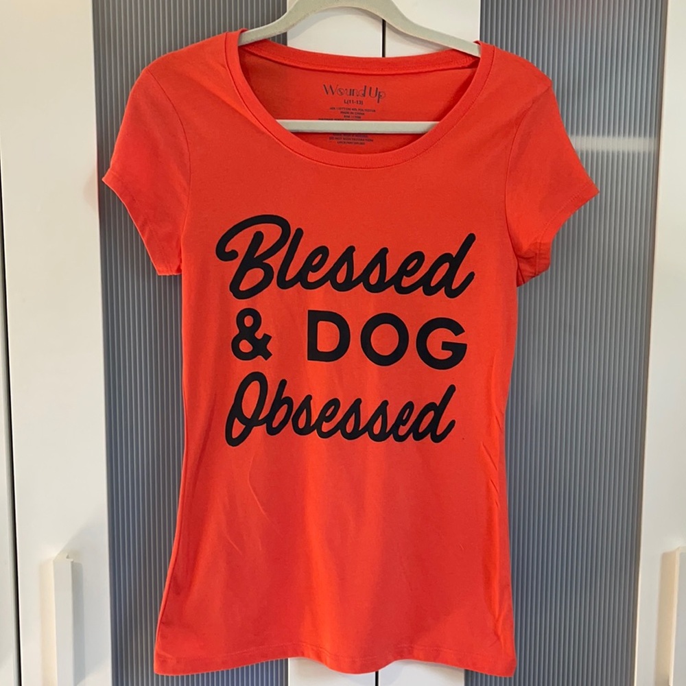 Blessed & Dog 🐕 Obsessed 🐶 Orange Short Sleeve T-shirt